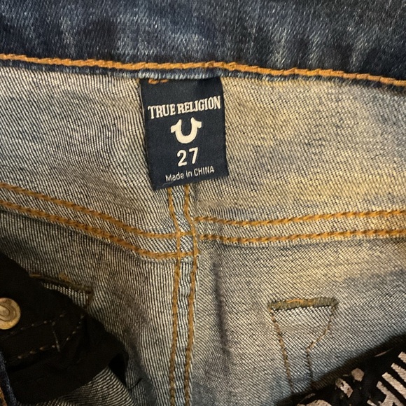 10. True Religion Mid Rise Super Skinny Classic Blue Jeans Size 27 - Picture 12 of 15